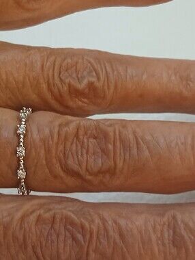 Silver Cubic Zirconia Ring Wedding Band Size 5.5 SU CH CZ Marked